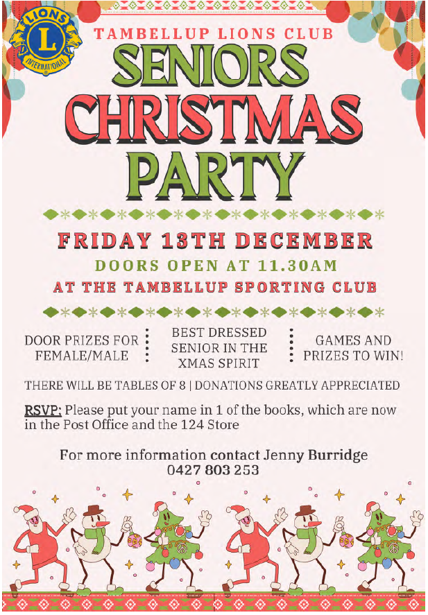 Tambellup Lions Club - Seniors Christmas Party